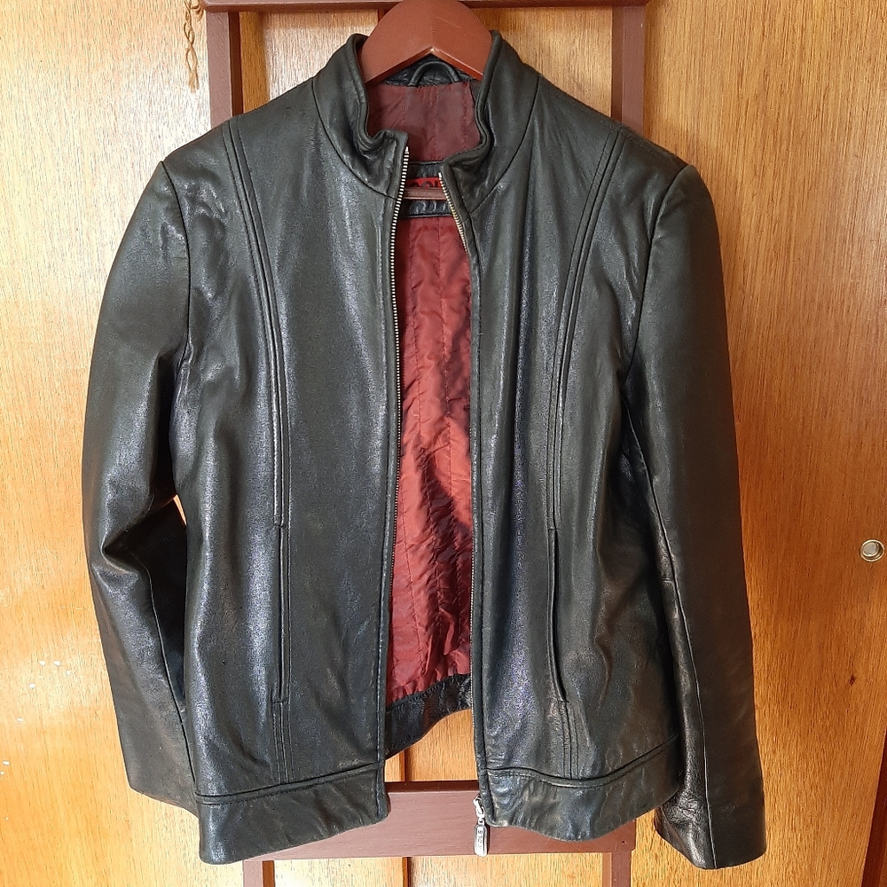 Nicole Miller Leather Jacket Size Small